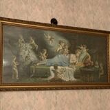 Tableau rococo femme et anges