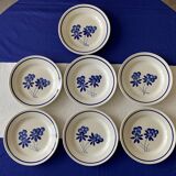 7 assiettes plates anciennes en faïence de Gien