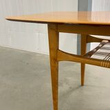 Lacquered wooden table from the 60s with revised door