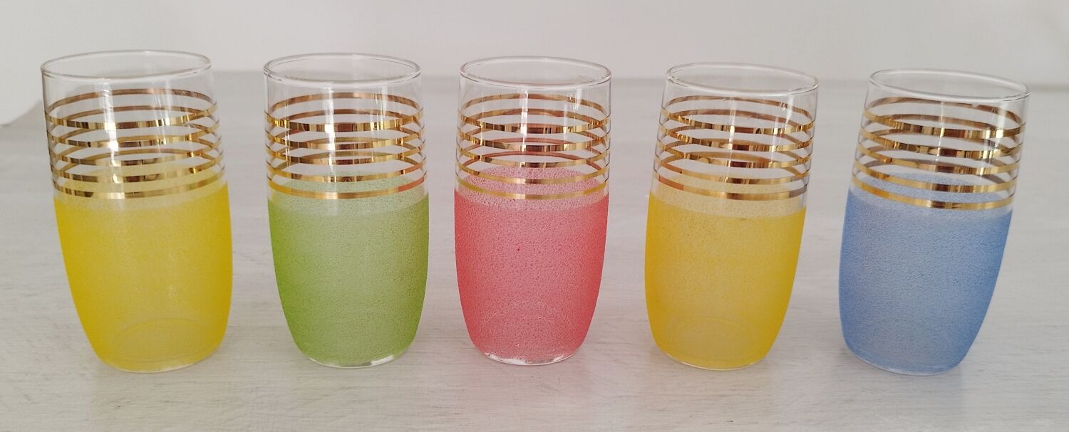 Service à orangeade vintage en verre vert | Selency