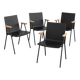 Lot de 4 fauteuils design Pedrali – Italie – Bois & acier