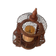Antique wooden birdcage table lamp light bird home vintage
