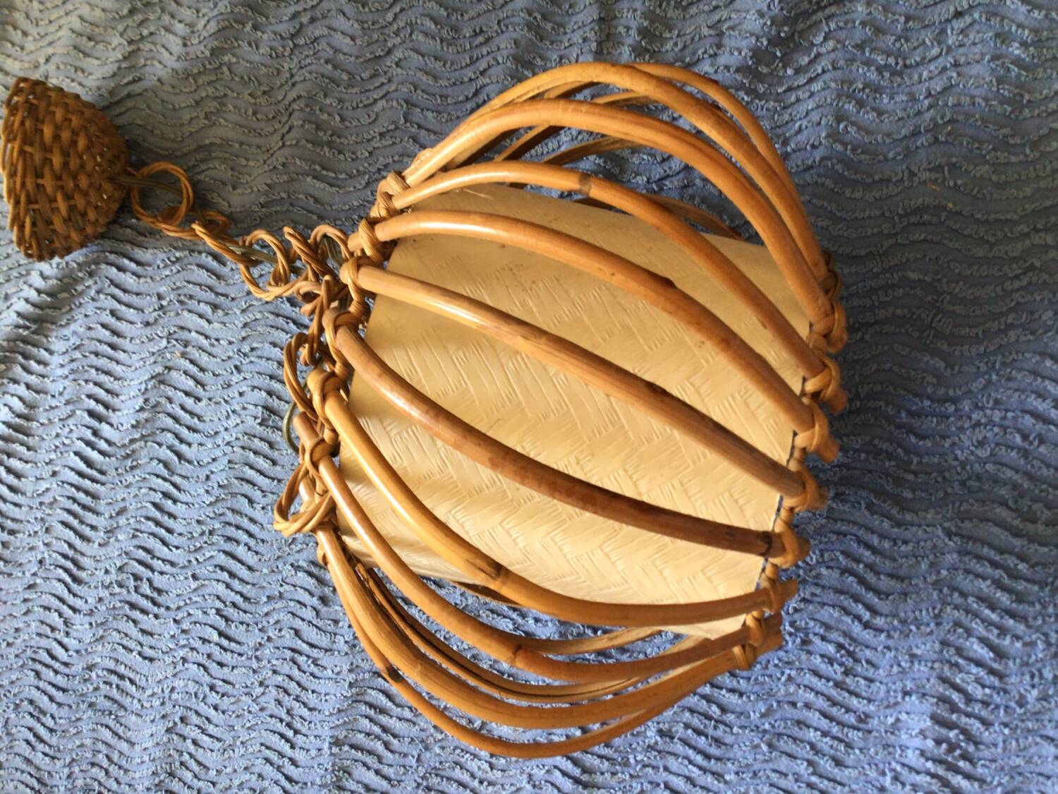 Vintage rattan pendant light
