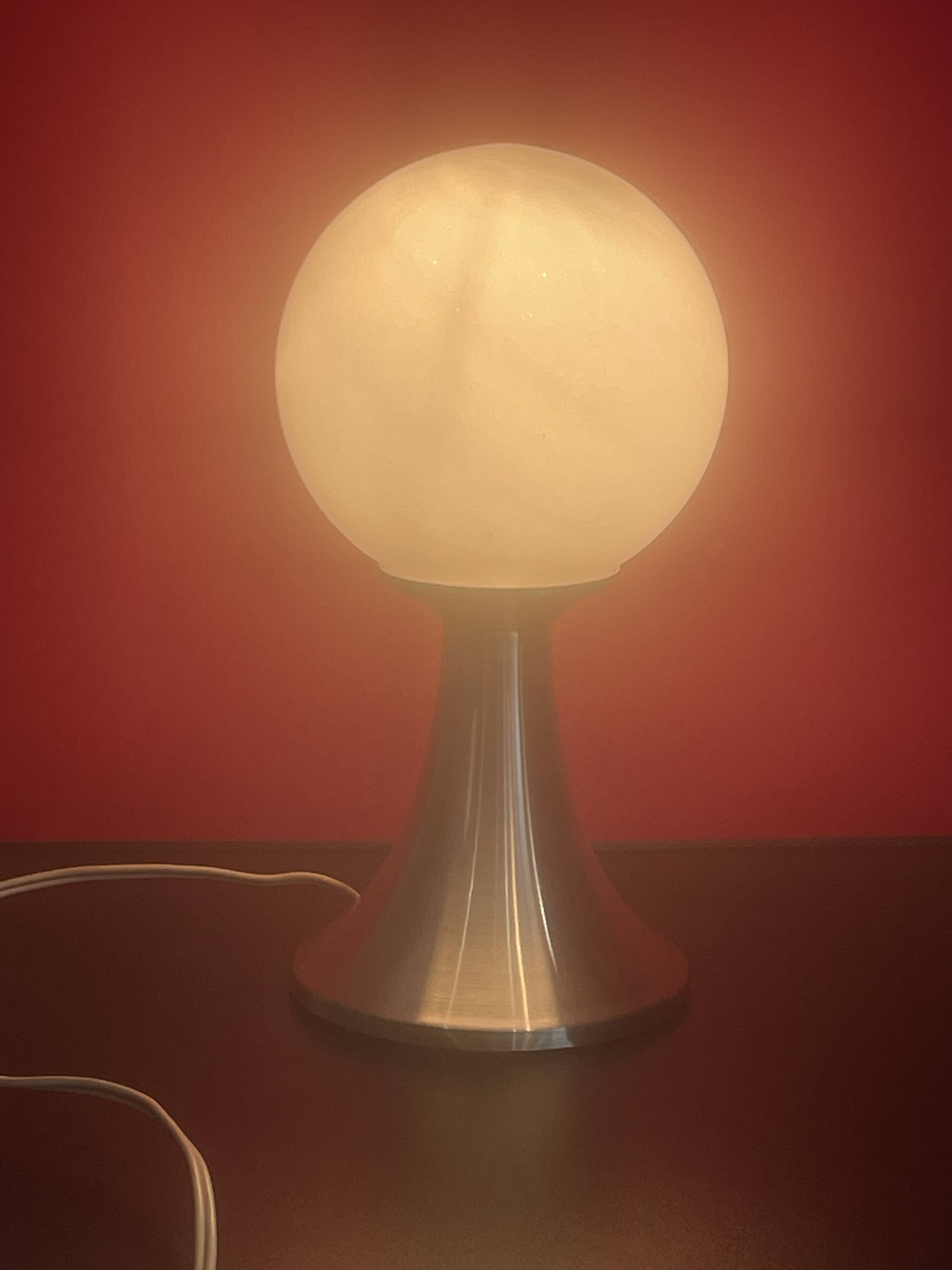 70's Lampe  Design  Aluminium Brossé - 23 cm