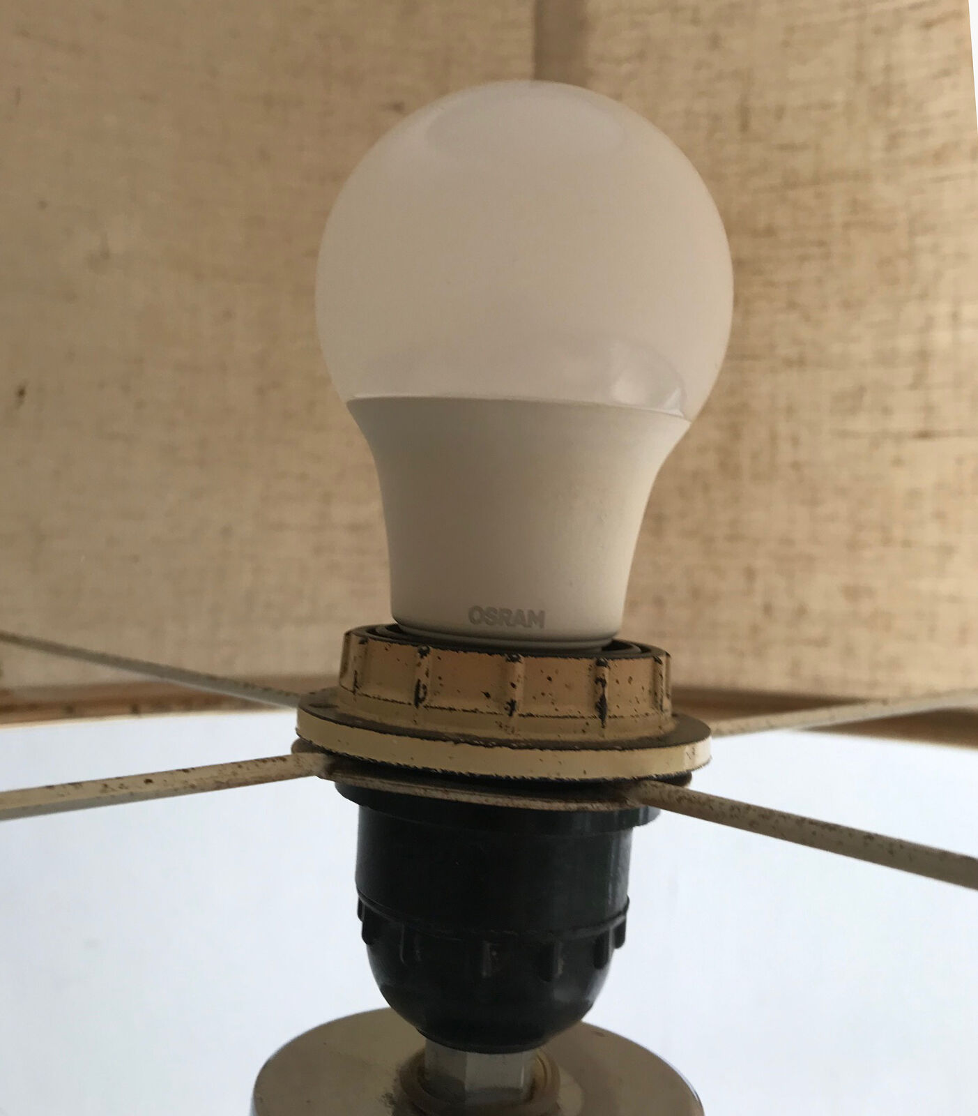 Matte metal and chrome lamp from the 1970s