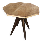 Table octogonale bois vintage