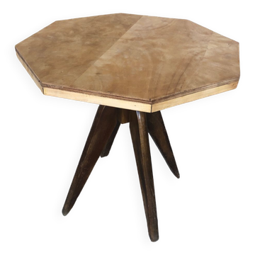 Vintage wooden octagonal table