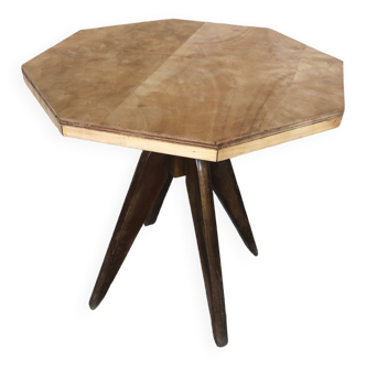 Vintage octagonal wood table