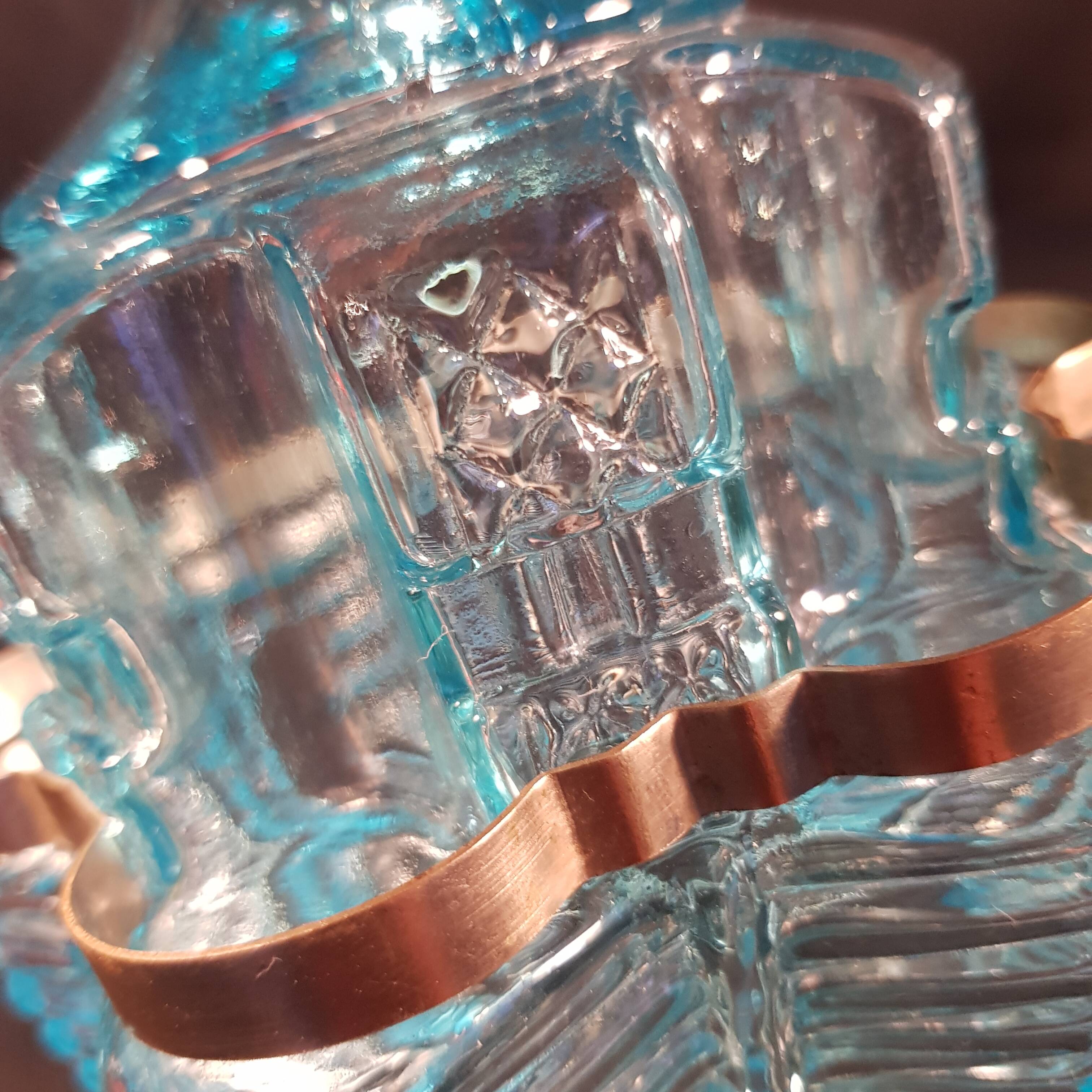 Blue Art Nouveau carafe