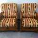 Jacques Leleu - Pair of Armchairs in Cherry Wood