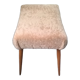 Tabouret ottoman scandinave en hêtre et peau de mouton