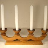 Wooden candlestick, vintage crafts