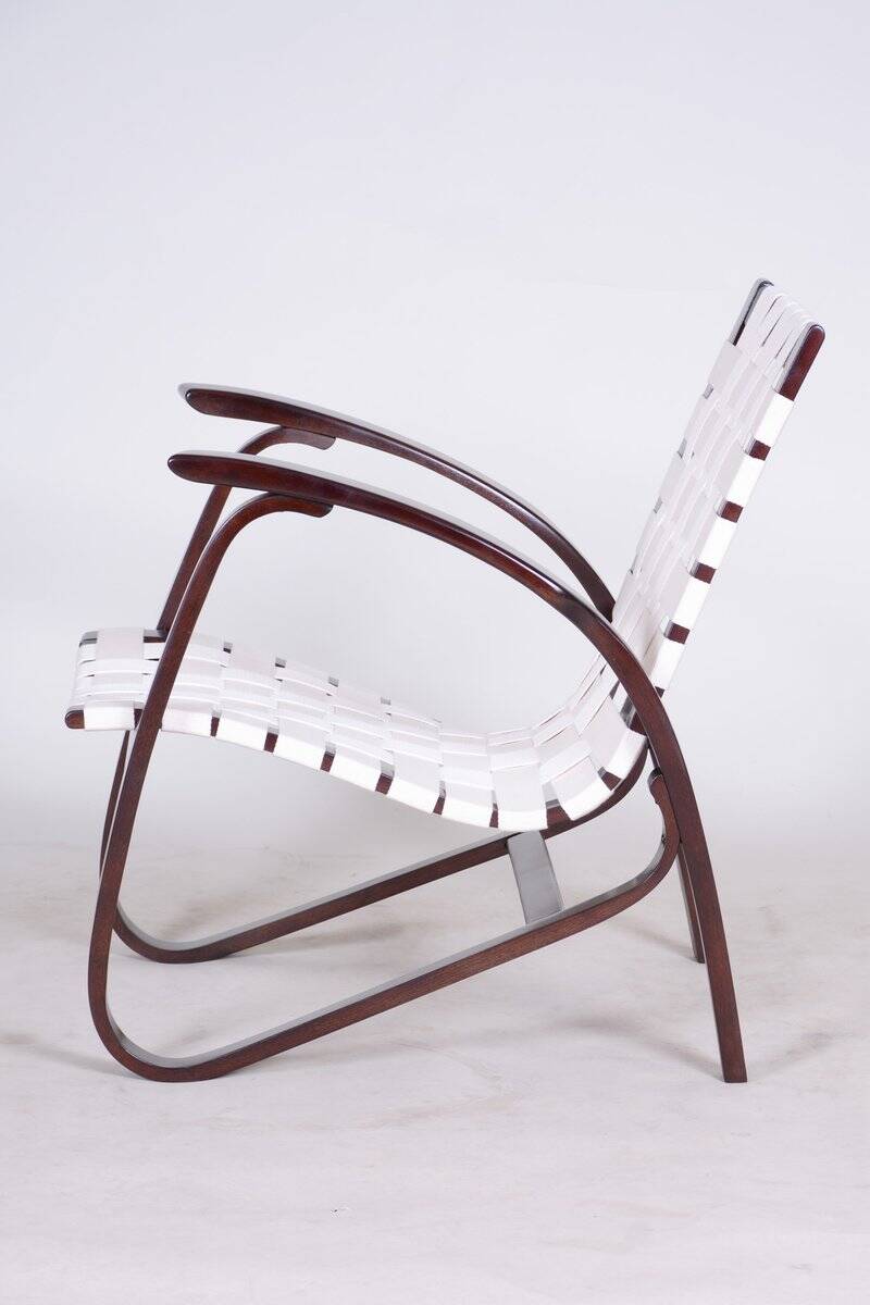 Vintage Art Deco Armchair in Beech by Jan Vaněk, Czech, 1930s