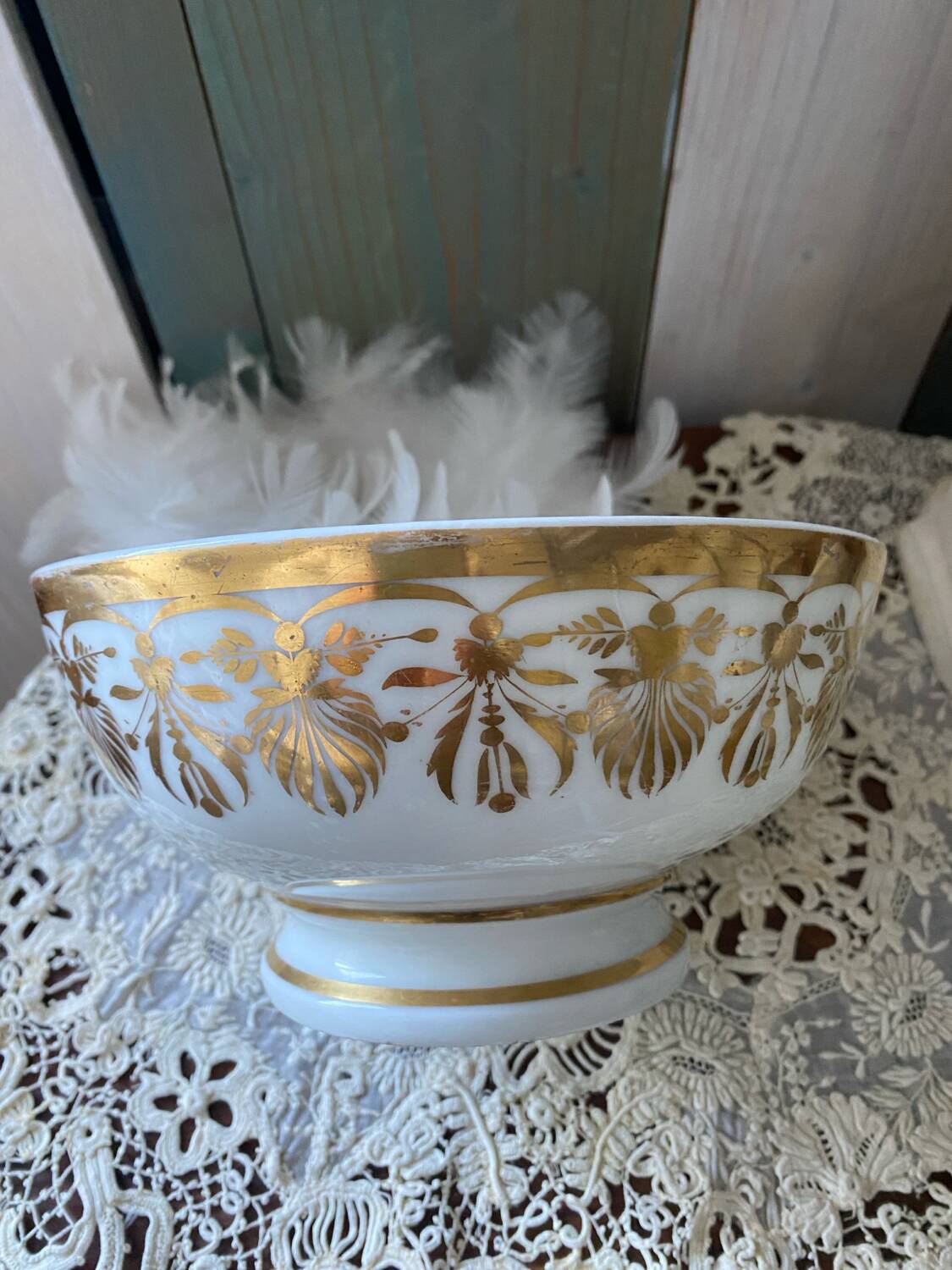 Large antique Paris porcelain bowl