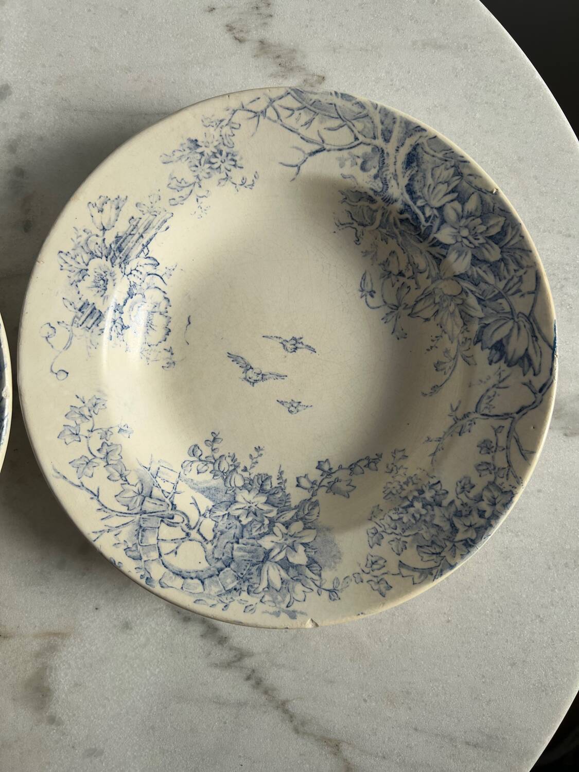 Lot de 2 assiettes creuses décors floral