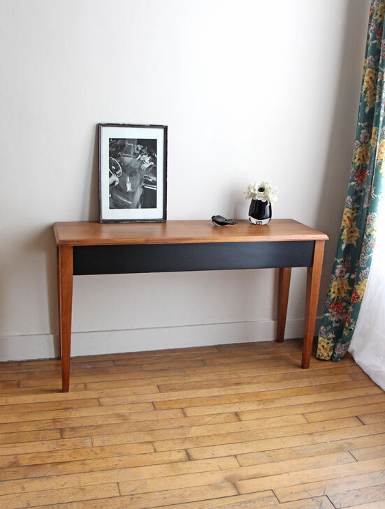 Console black and wood