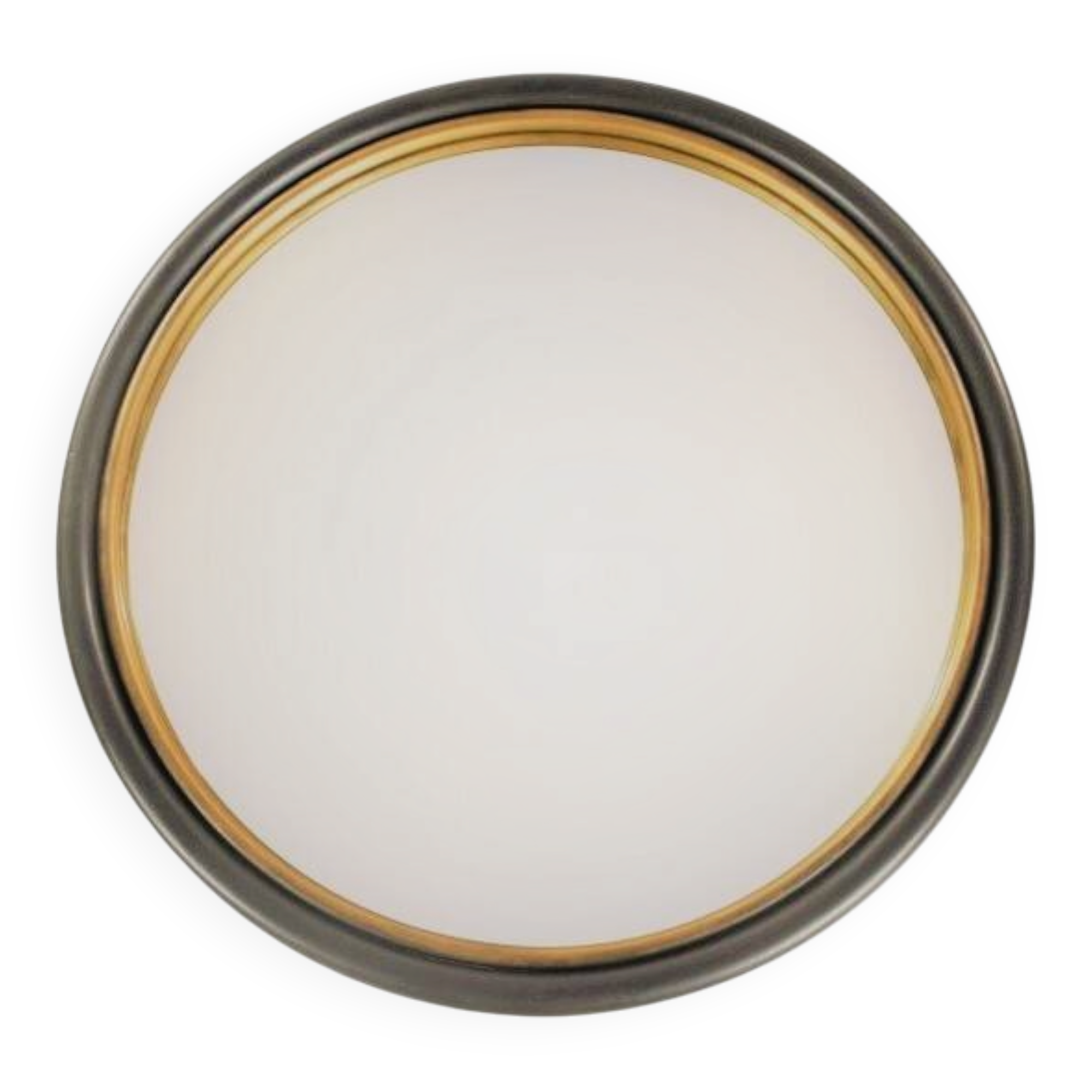 Mirror diameter 64, gold and anthracite frame.