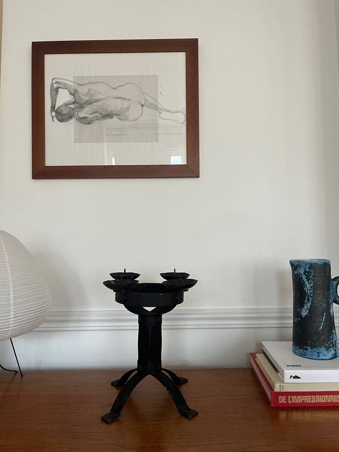 Brutalist wrought iron chandelier antique