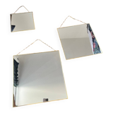 Gold square hanging mirror