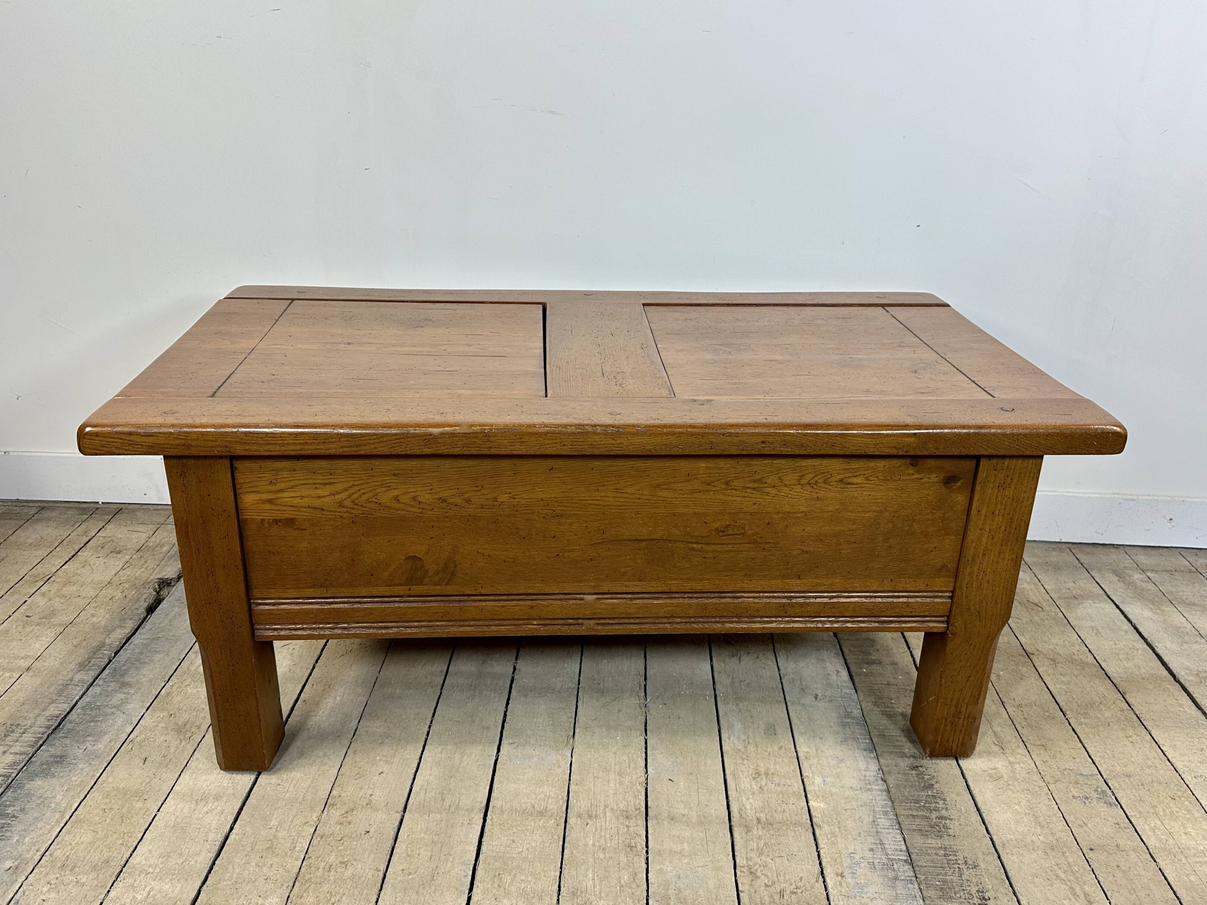 Solid oak coffee table 1980