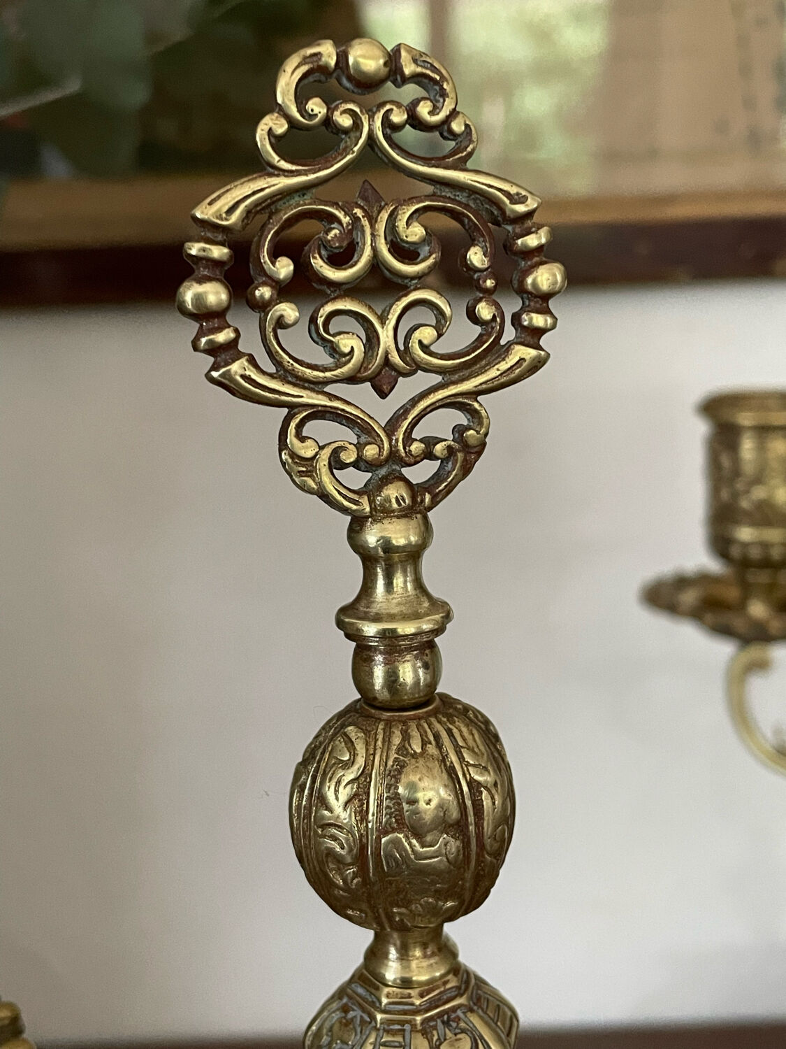 Pair of gilded bronze candlesticks nineteenth