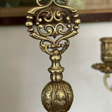 Paire de chandeliers en bronze doré XIXème
