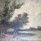 Painting: oil on panel - landscape