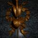 Pair of wall lamps gold patinated vintage metal