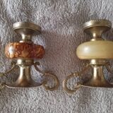 Petits vases  marbre et laiton