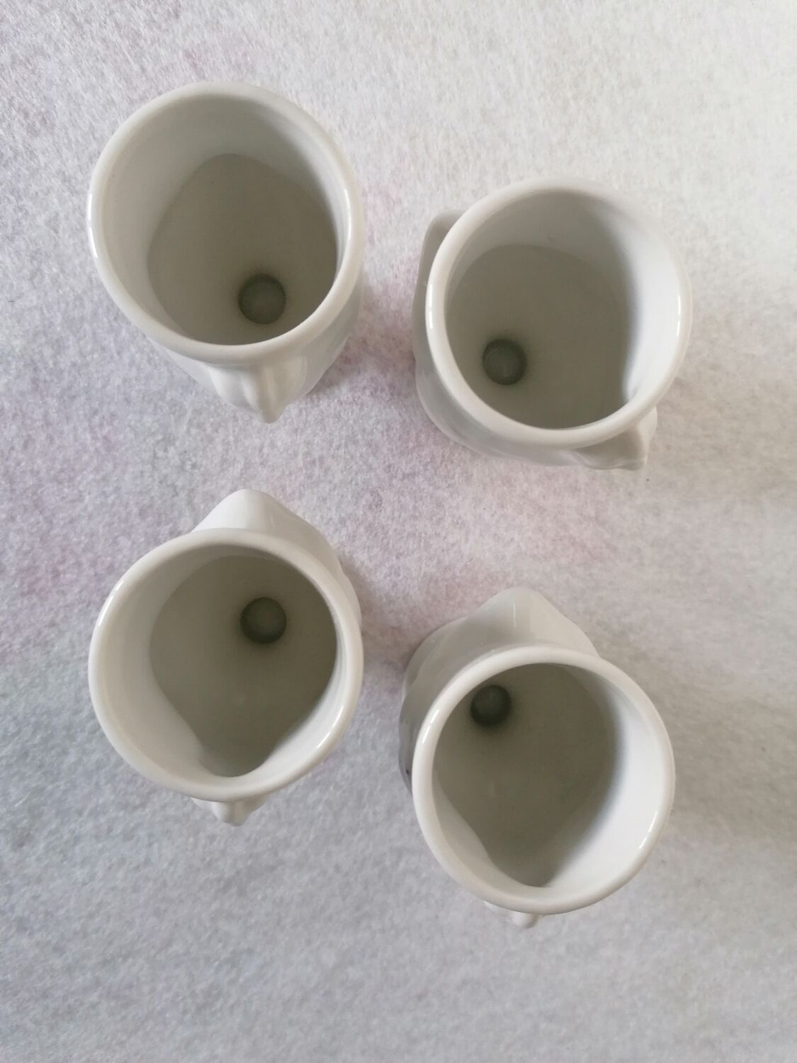 4 coquetiers poule porcelaine blanche