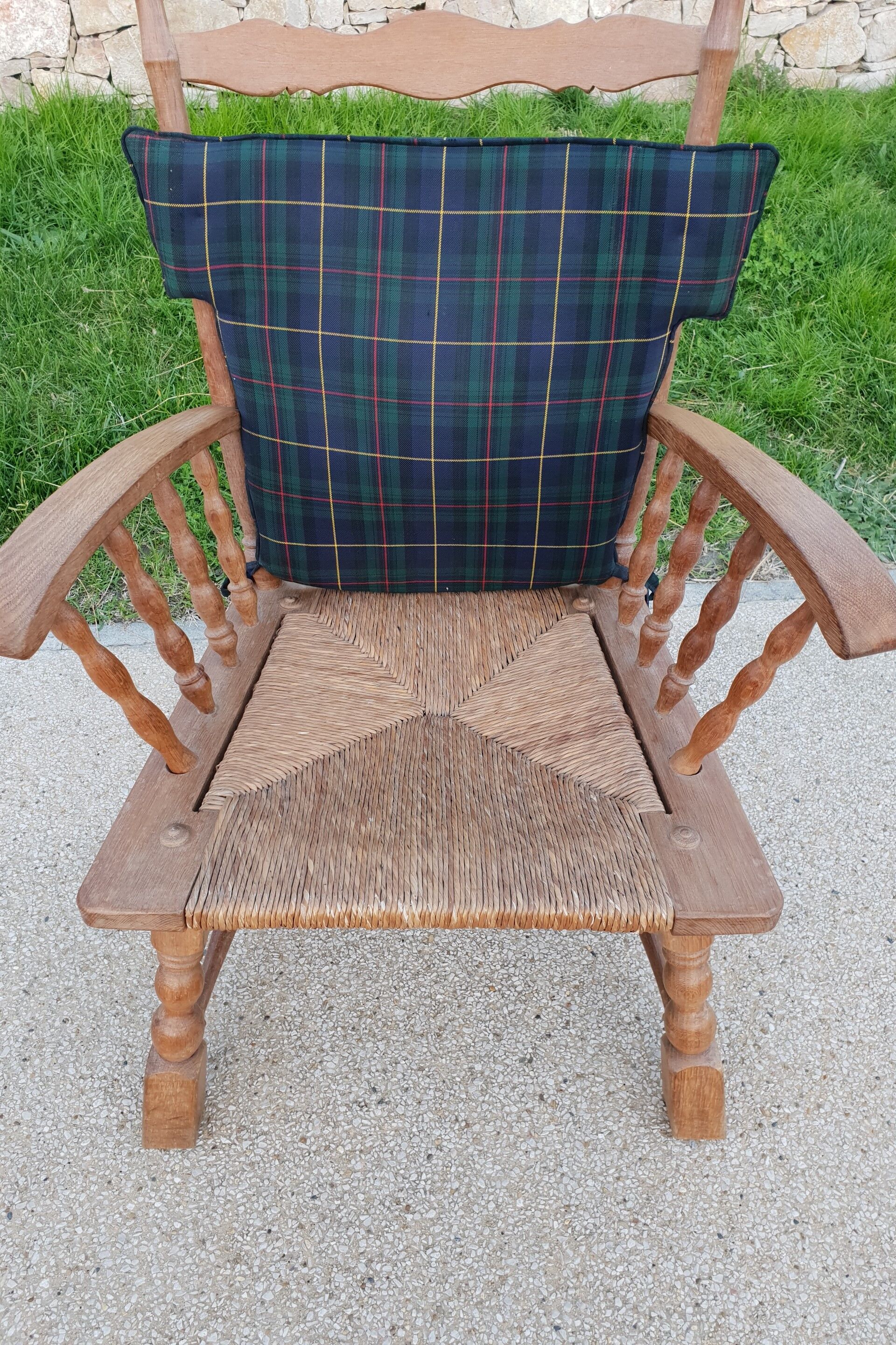 Pair of oak armchairs