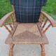 Paire de fauteuils en chêne et paille vintage