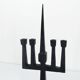 Brutalist candelabra in black forged steel 1950