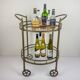 Vintage French brass bar cart, 1950s