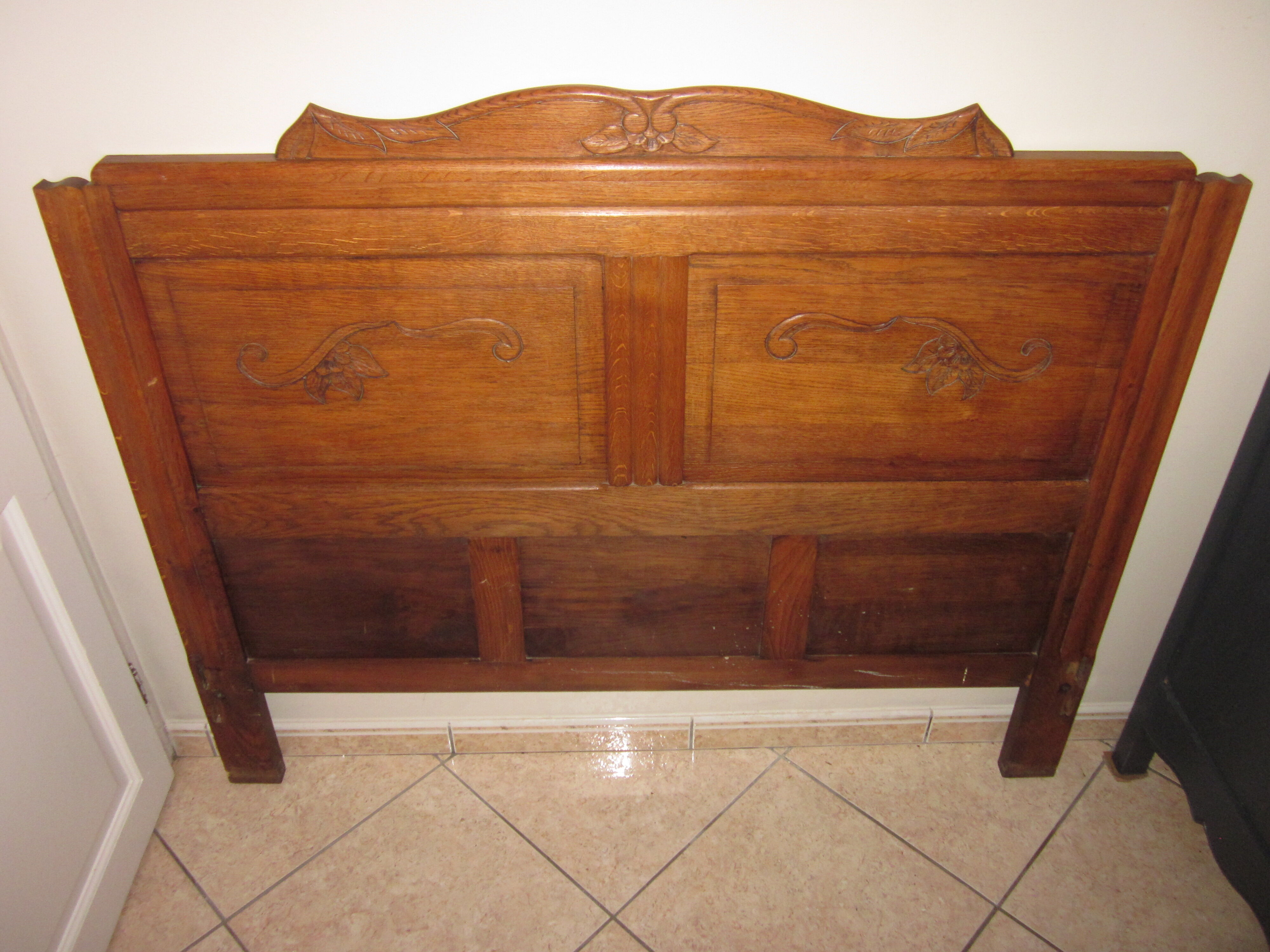 1950s oak headboard