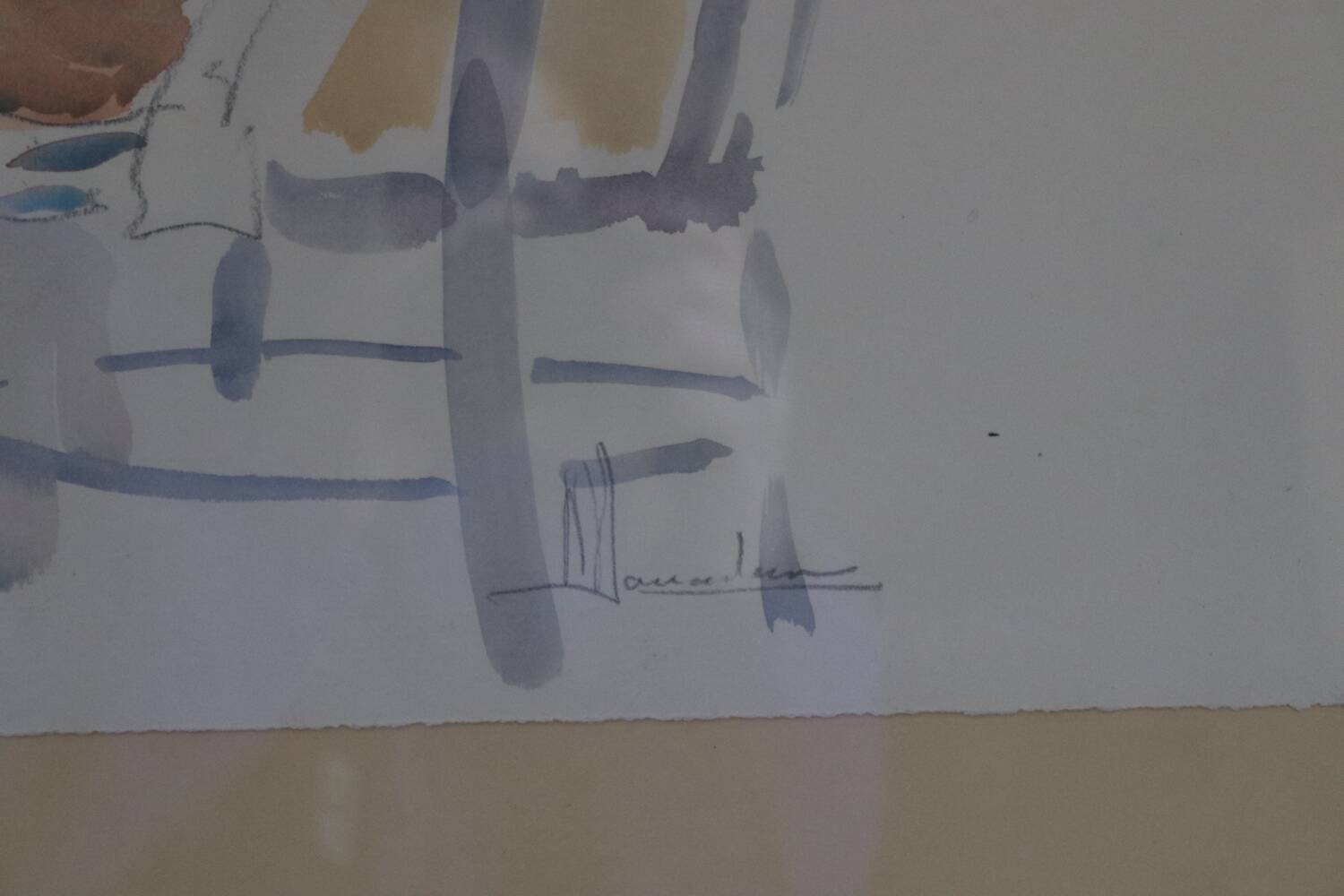 Watercolour painting on paper – seated woman