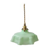 Green draped opaline pendant lamp