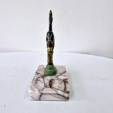Art deco doe bookends in regulates and marble