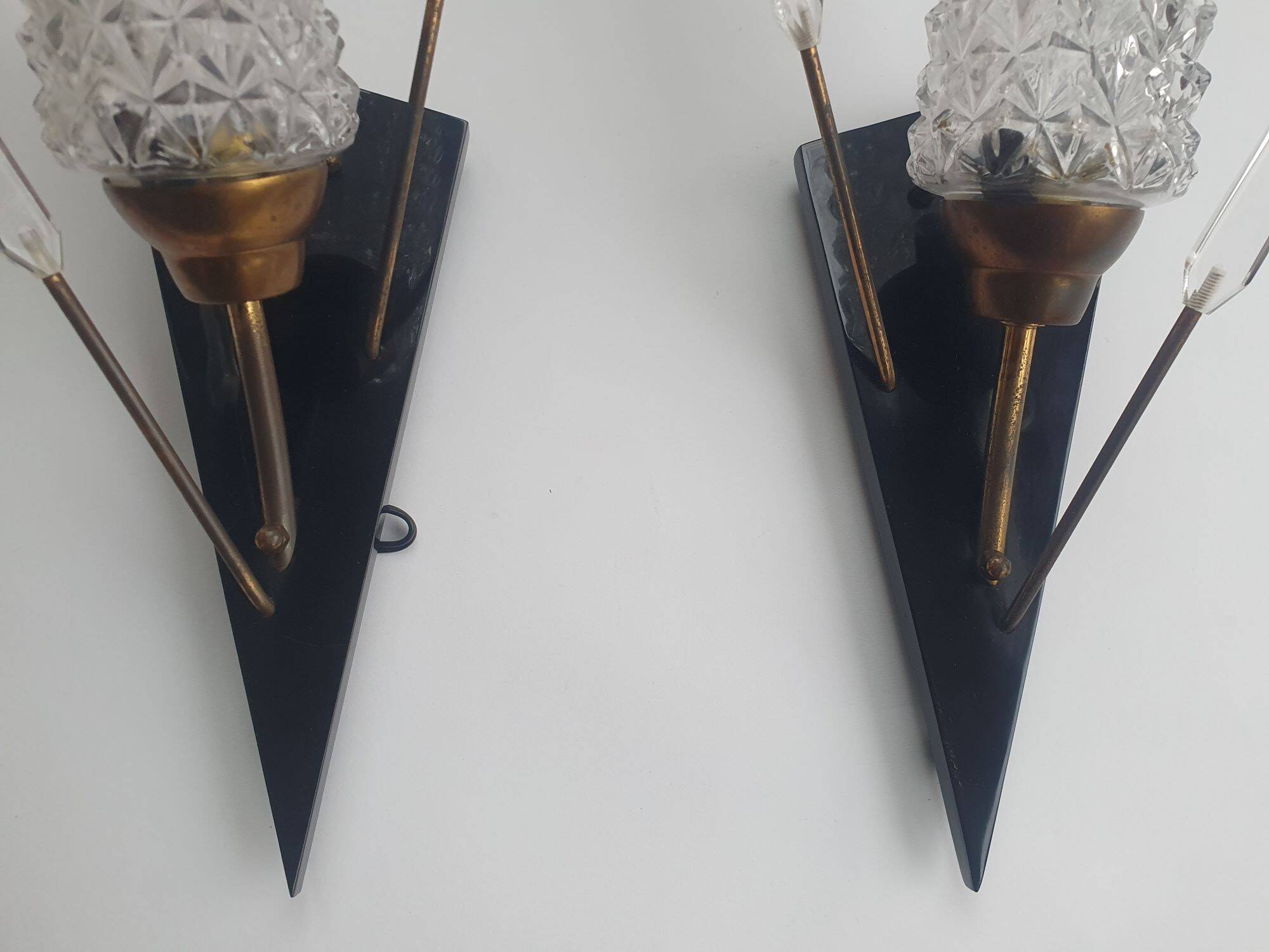 Pair of antique tulip arrow wall sconces