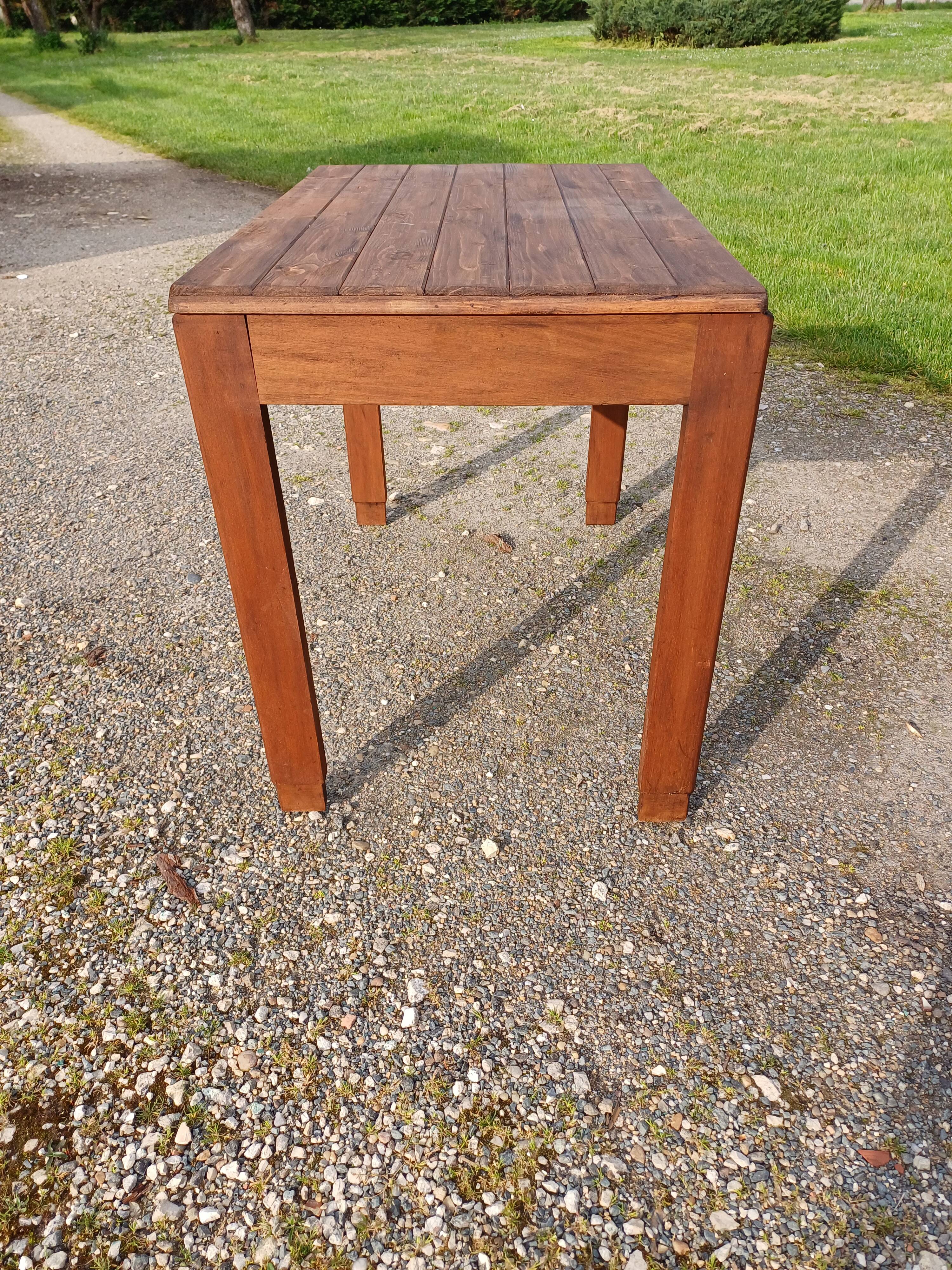 Art deco mahogany and pine table