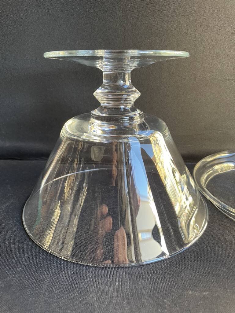 Grand compotier couvert – cristal soufflé uni