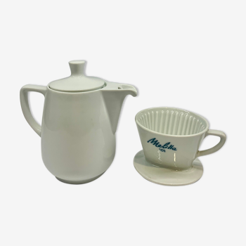 Melitta ceramic coffeepot & filter 1960s