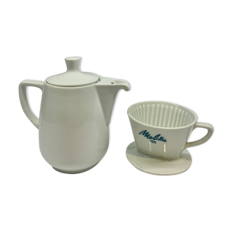 Melitta ceramic coffeepot & filter 1960s