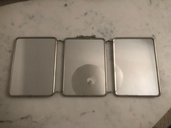 Miroir barbier triptyque