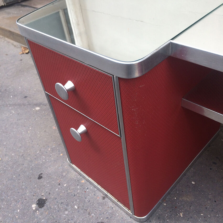Dressing table  in chrome and vinyl coating, 1960