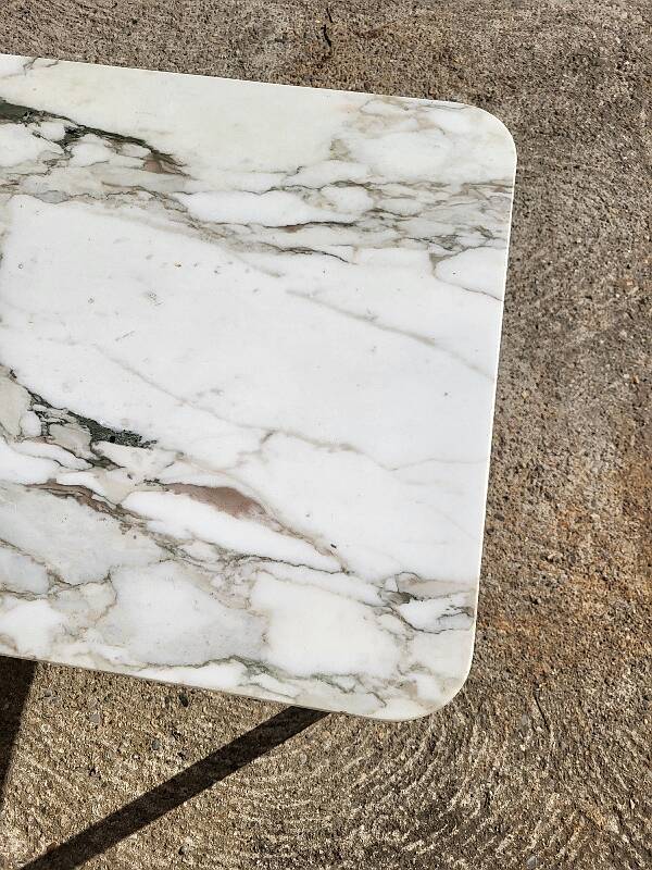 Marble and stainless steel coffee table