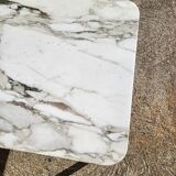 Marble and stainless steel coffee table