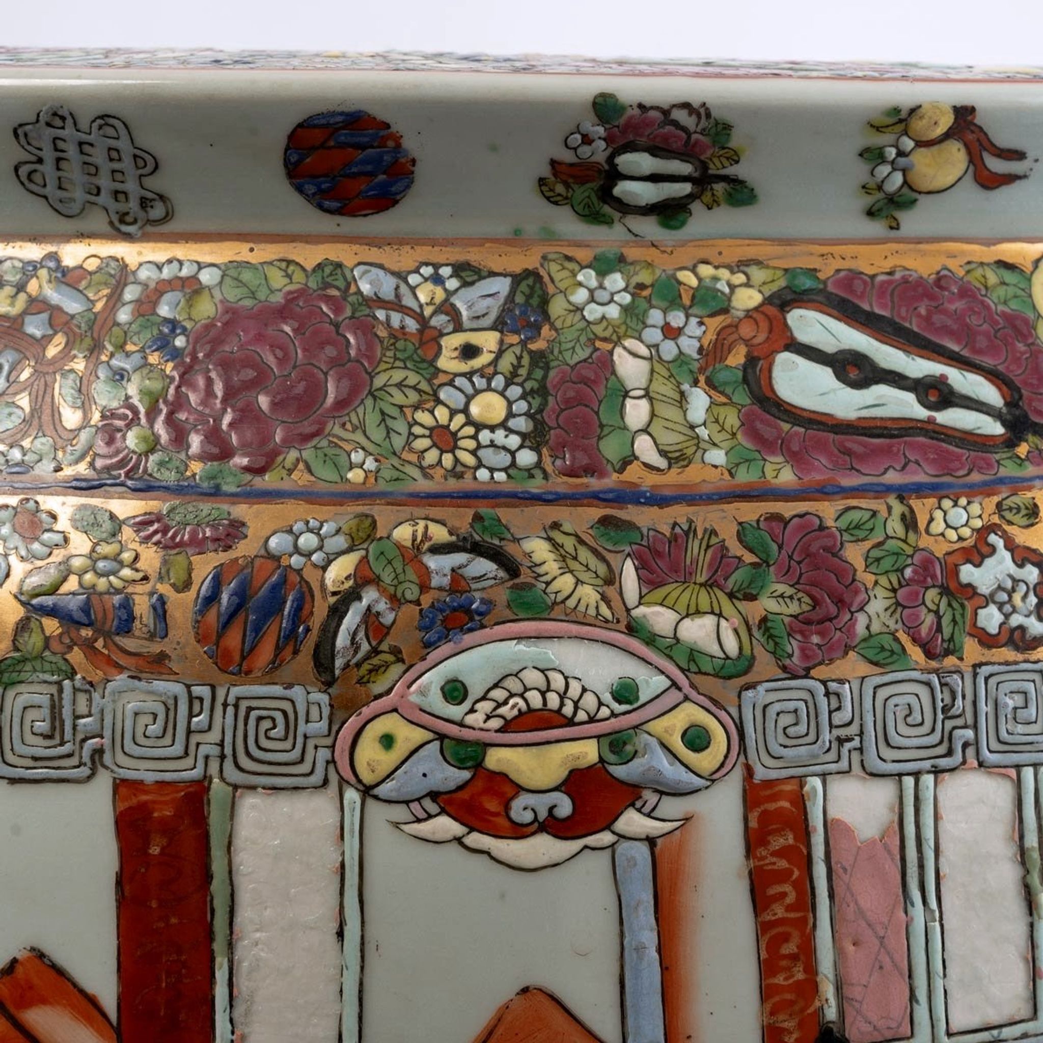 Pair fish aquarium - chinese porcelain - cloisonné enamel - canton - epoch: xxth century