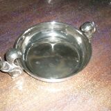 Silver metal dish with squirrels