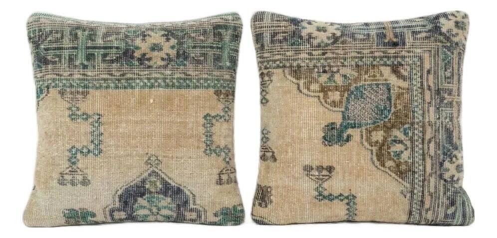 Set of 2 vintage Turkish cushion covers 48x51 cm